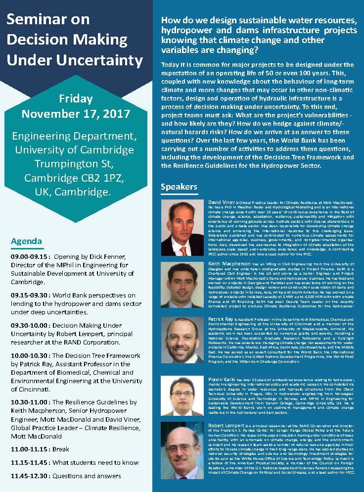 Credit: Pravin Karki Seminar on "Decision Making Under Uncertainty" led by World Bank